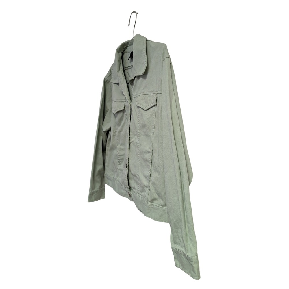 Vintage Bill Blass Denim Jacket Mint Green Pastel Soft Girl 100% Cotton XL - Picture 2 of 11